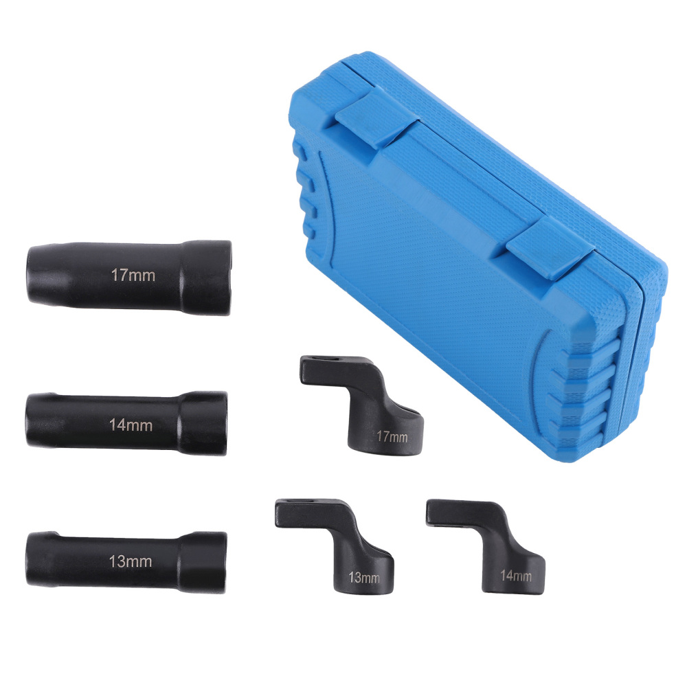 6PC EGT Sensor Socket Set 13mm 14mm 17mm Offset CRMO 3/8 Drive Fit Turbo Diesel