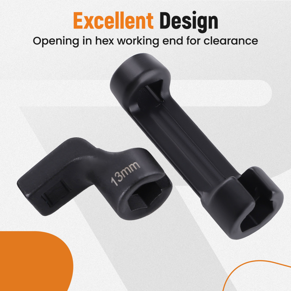 6PC EGT Sensor Socket Set 13mm 14mm 17mm Offset CRMO 3/8 Drive Fit Turbo Diesel