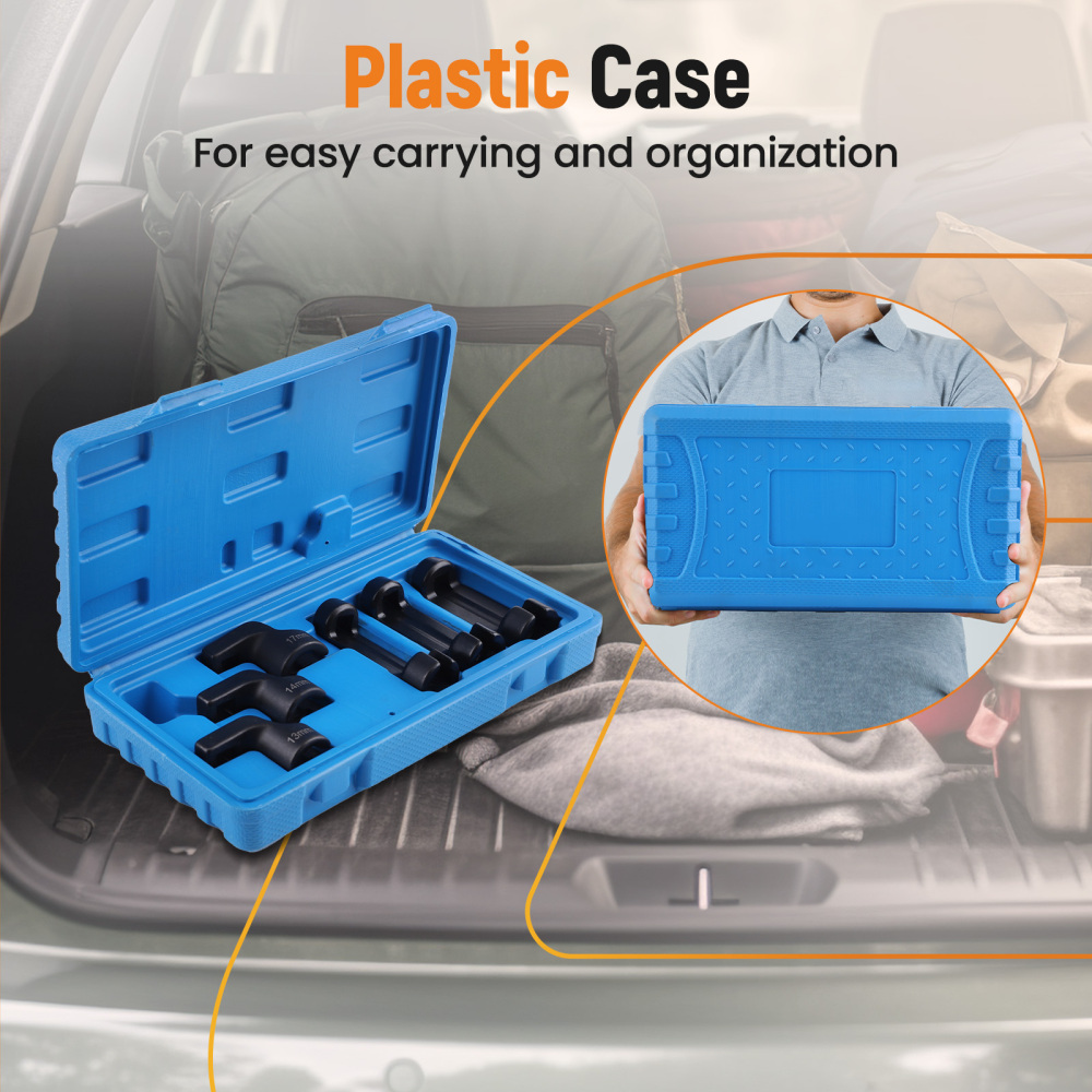 6PC EGT Sensor Socket Set 13mm 14mm 17mm Offset CRMO 3/8 Drive Fit Turbo Diesel