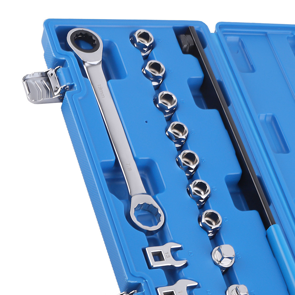 15-Piece Universal Ratcheting Serpentine Belt Tool Set Black Set