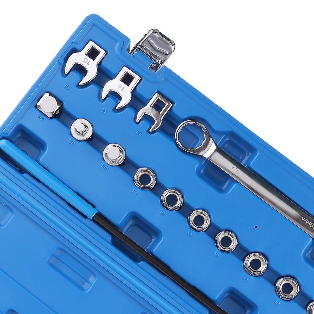 15-Piece Universal Ratcheting Serpentine Belt Tool Set Black Set