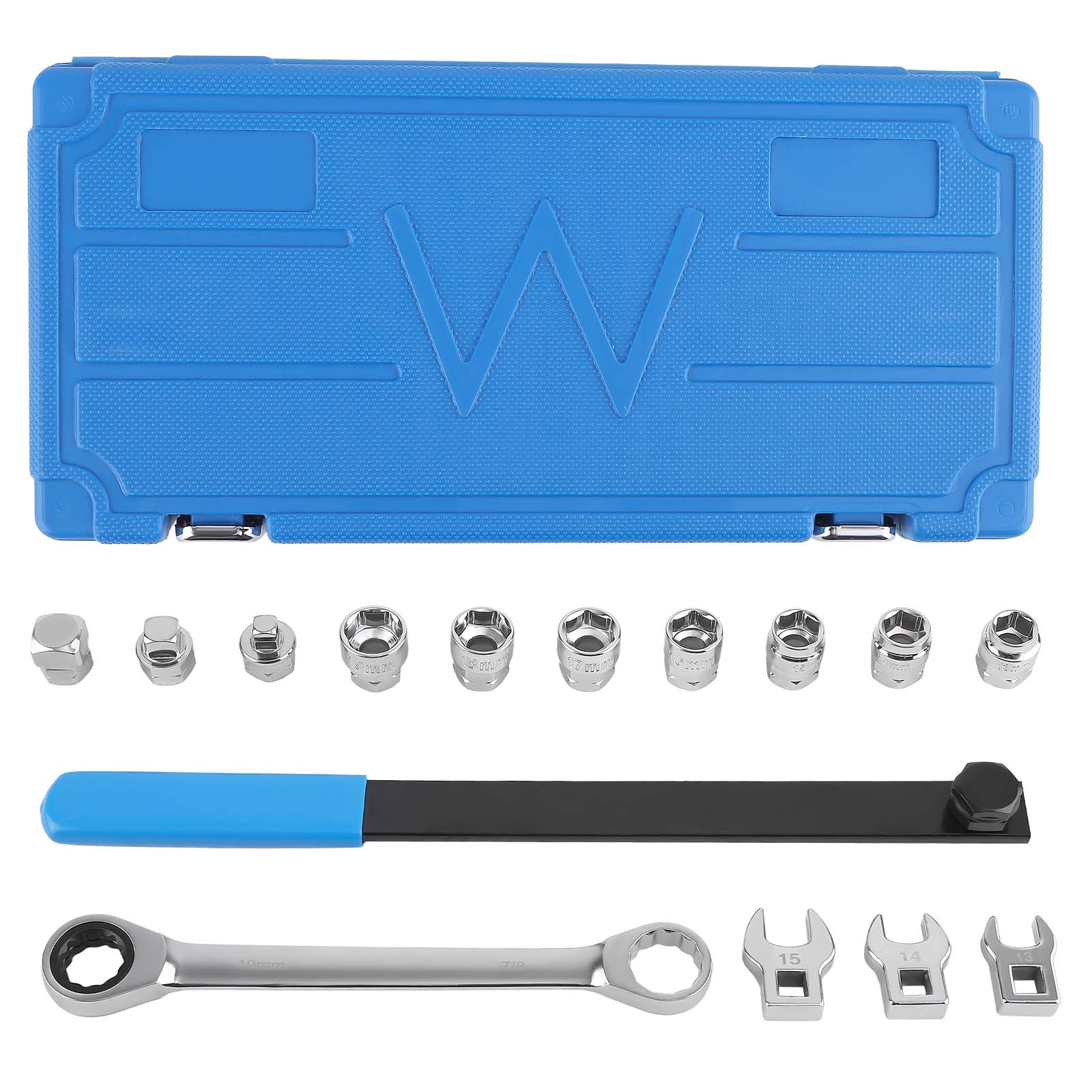 15-Piece Universal Ratcheting Serpentine Belt Tool Set Black Set