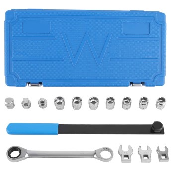 15-Piece Universal Ratcheting Serpentine Belt Tool Set Black Set