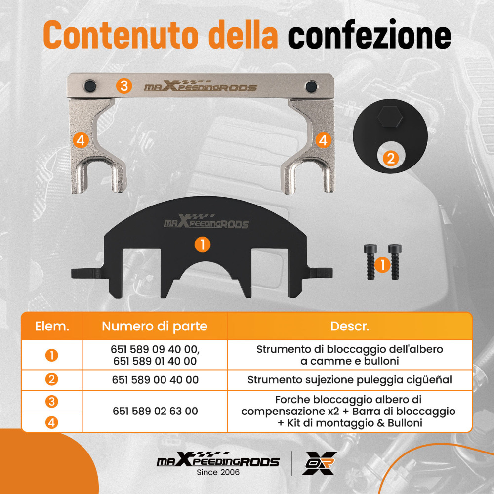 Attrezzi Fasatura Motore compatibile per Mercedes-Benz E-Class W212 651 2009-2016 651.961