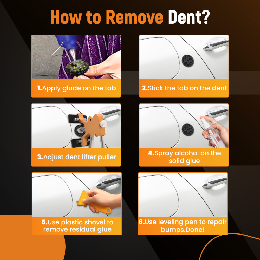 Paintless Dent Repair Tool with Golden Lifter for Motorcycle Refrigerator