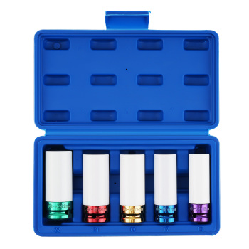 5pcs 1/2 inch Alloy Wheel Nut Deep Impact Socket Set Deep Wheel Protector 15mm 22mm