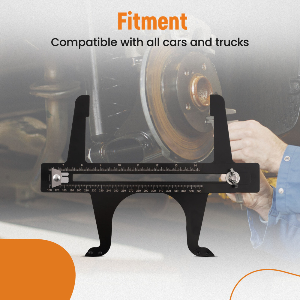 Brake Measuring Tool 6-1/2 to 14-1/4 inches 160-360mm Brake Resetting Gauge Tool