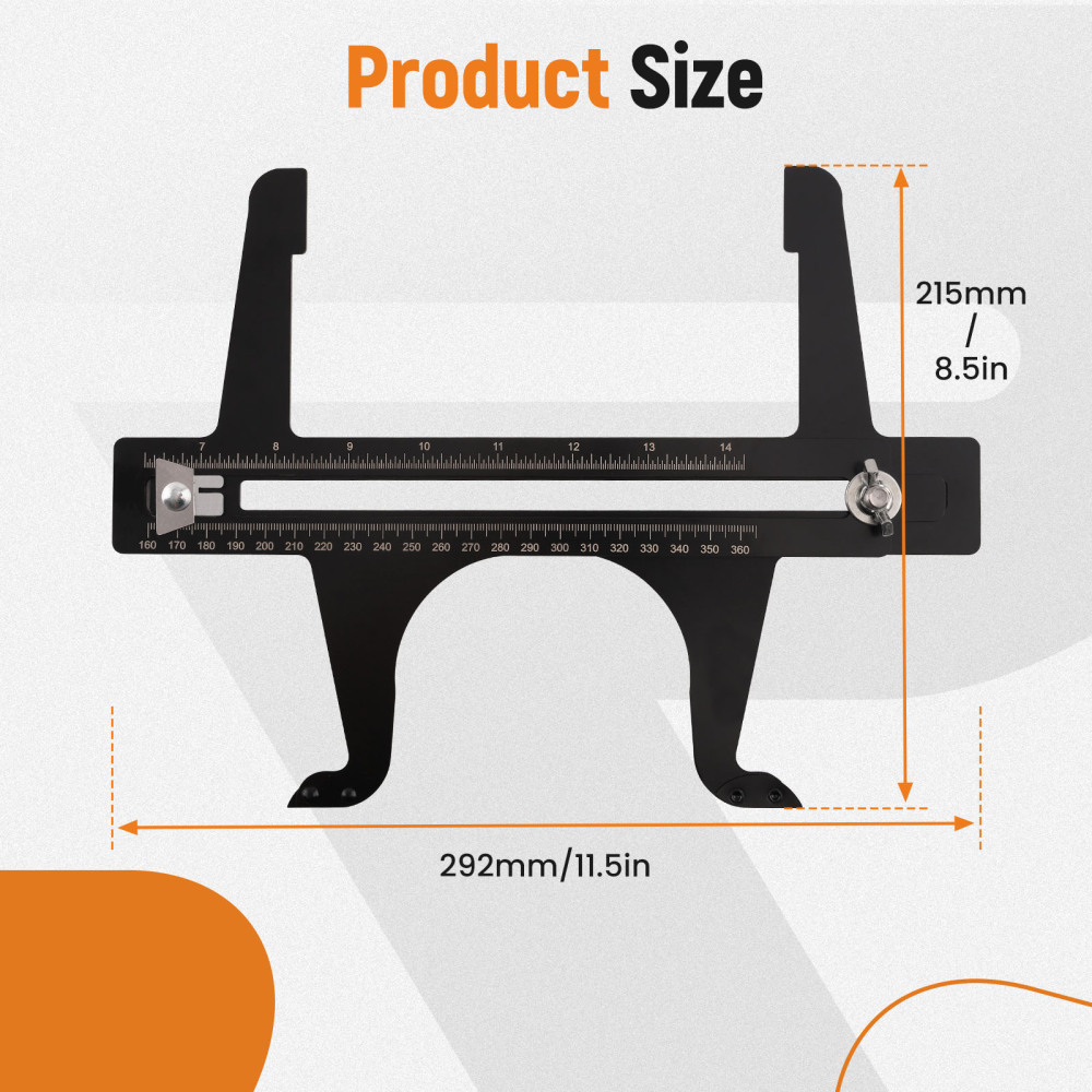 Brake Measuring Tool 6-1/2 to 14-1/4 inches 160-360mm Brake Resetting Gauge Tool