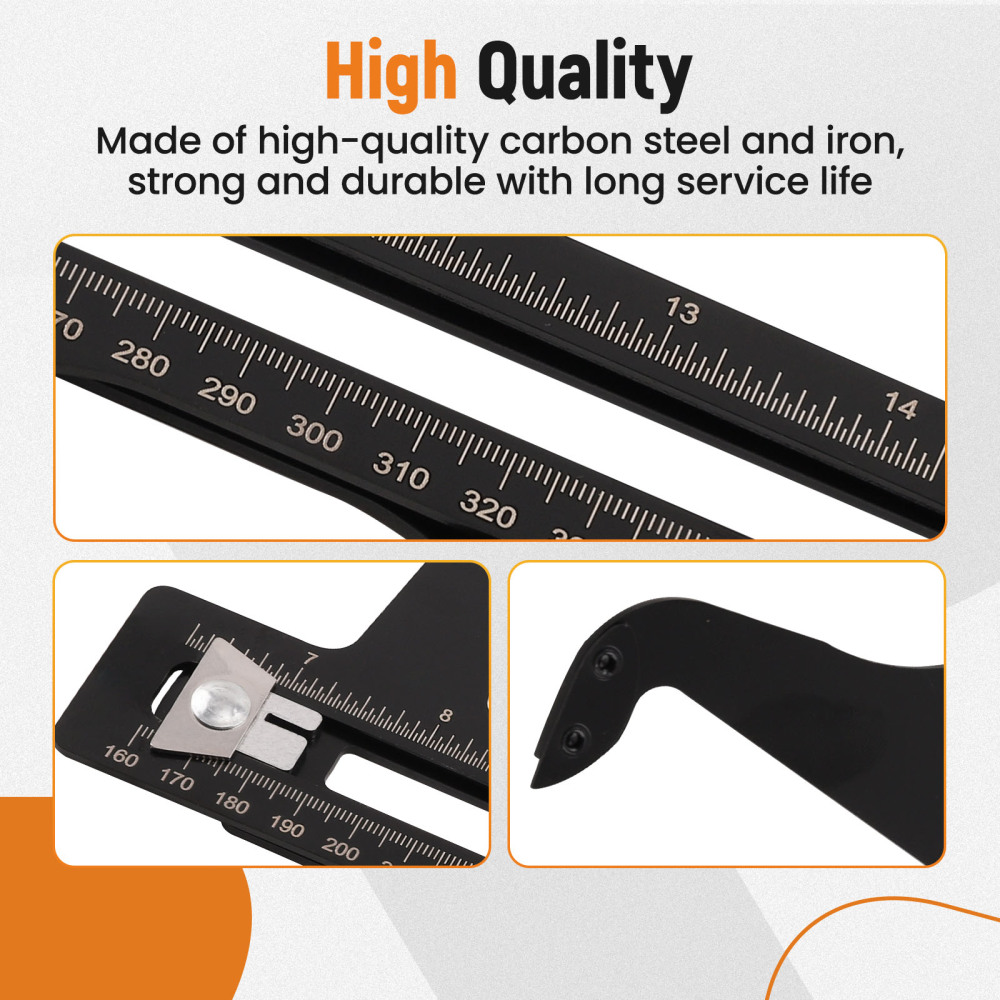 Brake Measuring Tool 6-1/2 to 14-1/4 inches 160-360mm Brake Resetting Gauge Tool