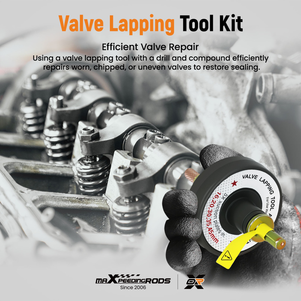 5pc Valve Lapping Tool Set for Automotive Engine Repair 16-45mm Suction Plates