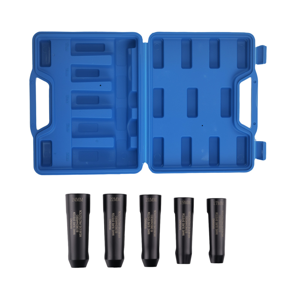 5pc Fuel Line Socket Tool Kit 17-24mm compatible for Audi BMW VW Diesel Engine 12090