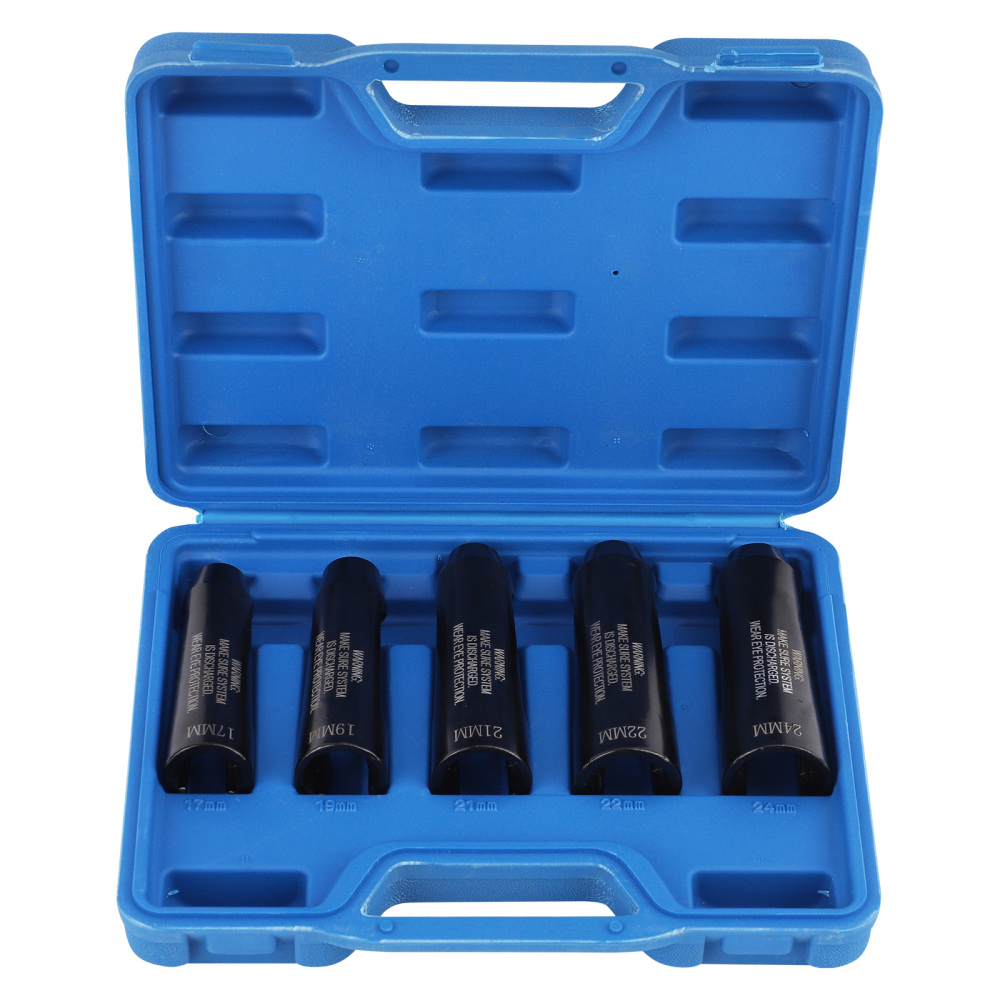 5pc Fuel Line Socket Tool Kit 17-24mm compatible for Audi BMW VW Diesel Engine 12090