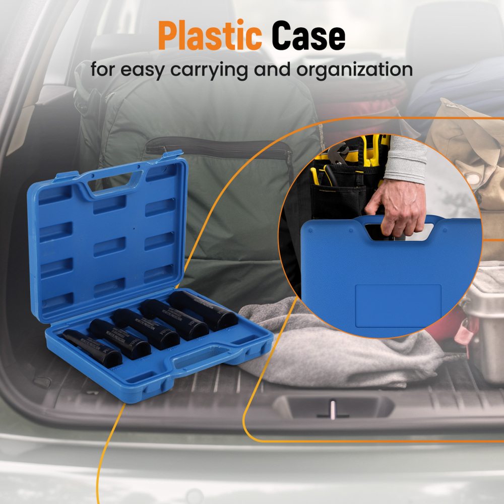 5pc Fuel Line Socket Tool Kit 17-24mm compatible for Audi BMW VW Diesel Engine 12090