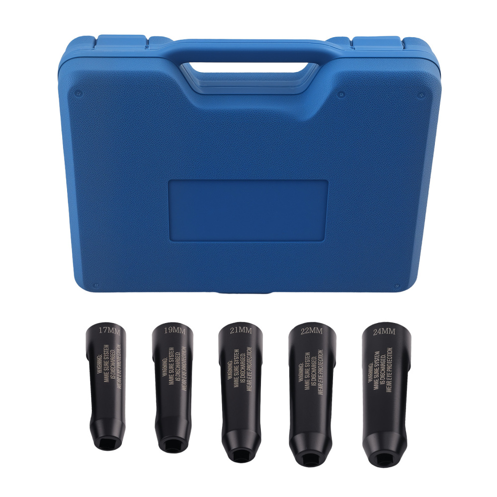 5pc Fuel Line Socket Tool Kit 17-24mm compatible for Audi BMW VW Diesel Engine 12090