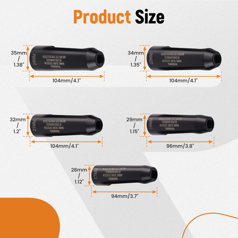 5pc Fuel Line Socket Tool Kit 17-24mm compatible for Audi BMW VW Diesel Engine 12090