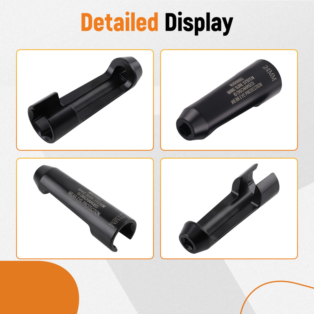 5pc Fuel Line Socket Tool Kit 17-24mm compatible for Audi BMW VW Diesel Engine 12090