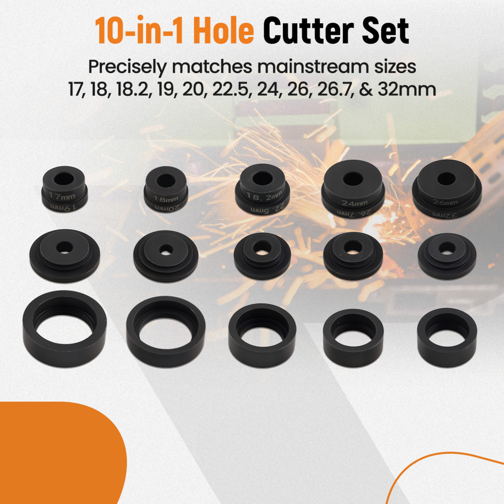 17pc Parking Sensor Hole Cutter Maker Tool Set for Vehicle Bumper Steel Kit
