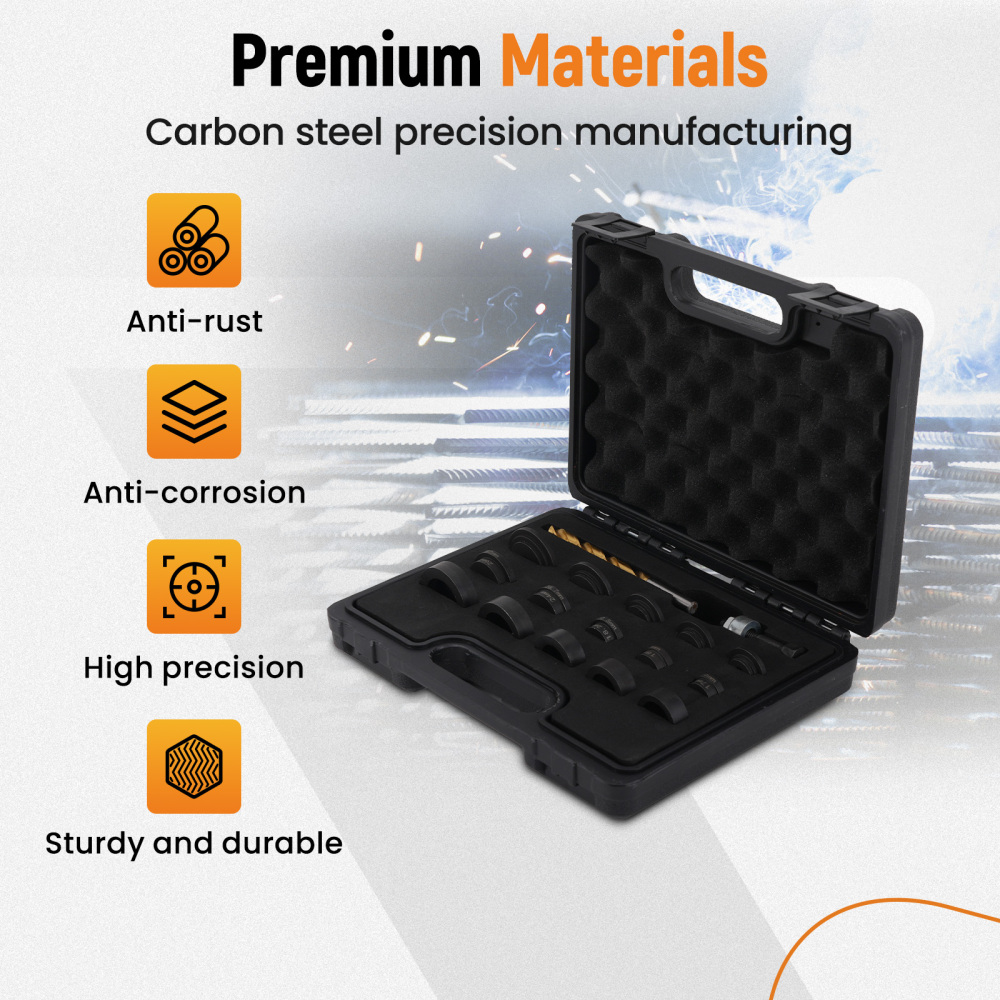 17pc Parking Sensor Hole Cutter Maker Tool Set for Vehicle Bumper Steel Kit