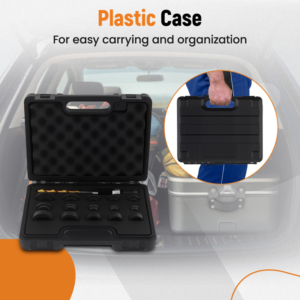 17pc Parking Sensor Hole Cutter Maker Tool Set for Vehicle Bumper Steel Kit