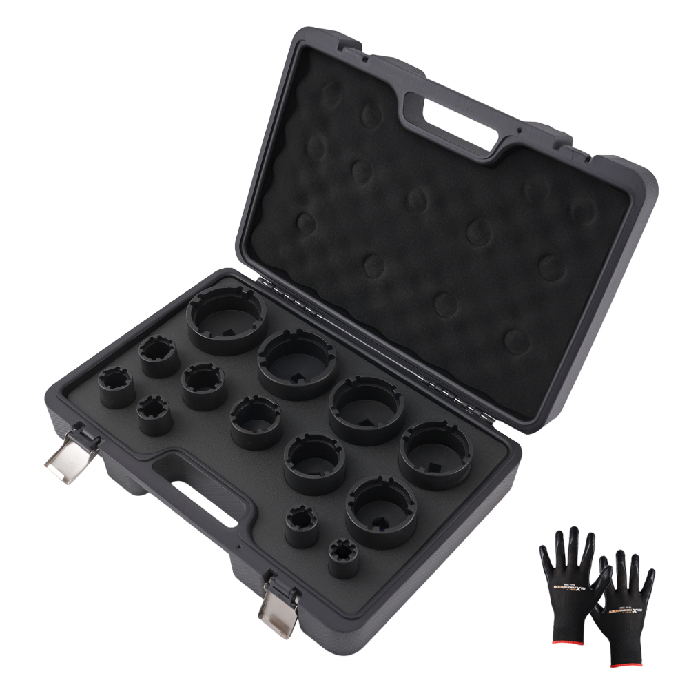 13PC Special Socket Set For Grooved Nuts Internal Teeth 18-80mm 1/2DR Lock Nuts