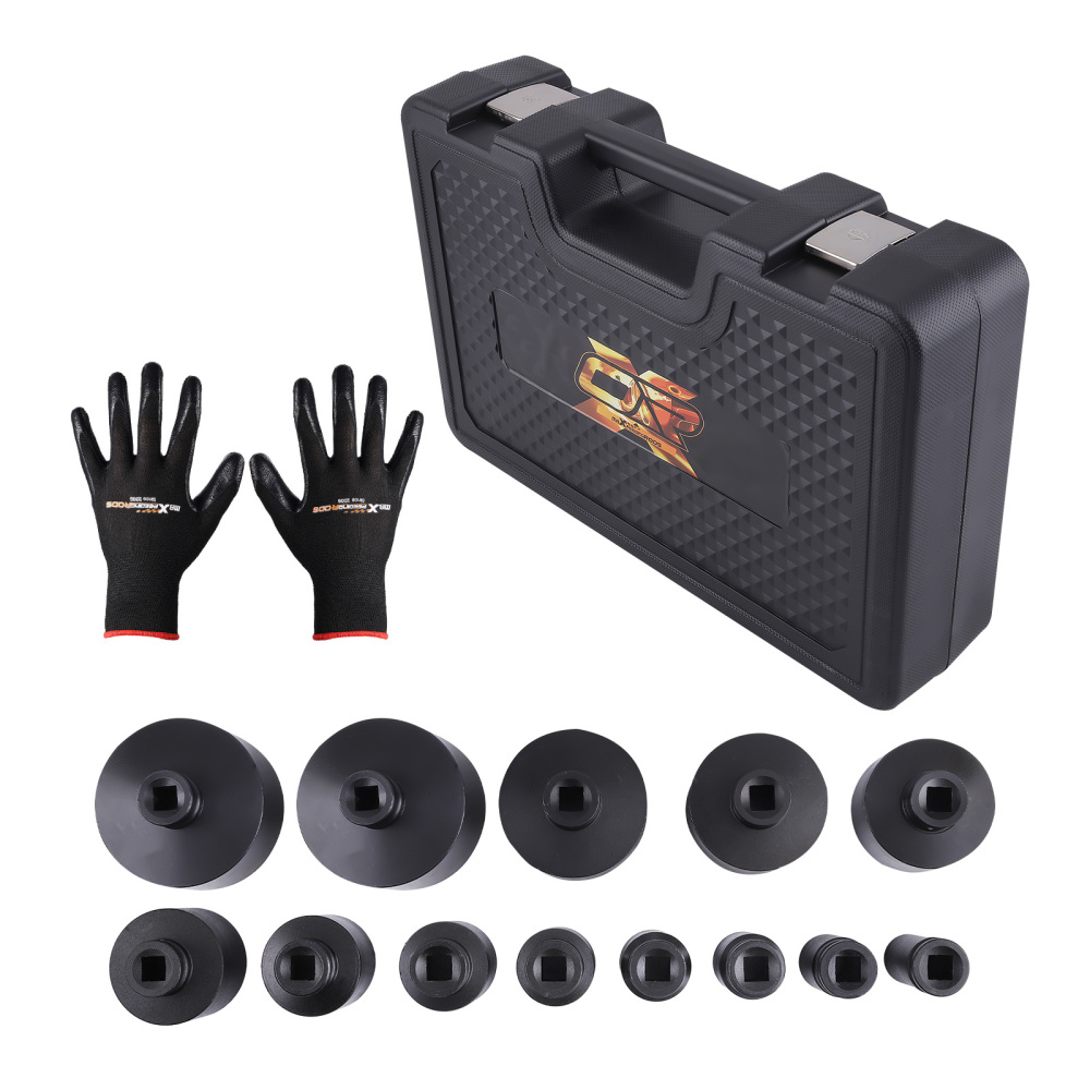 13PC Special Socket Set For Grooved Nuts Internal Teeth 18-80mm 1/2DR Lock Nuts