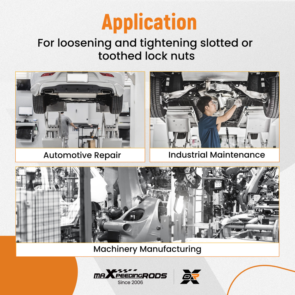 13PC Special Socket Set For Grooved Nuts Internal Teeth 18-80mm 1/2DR Lock Nuts