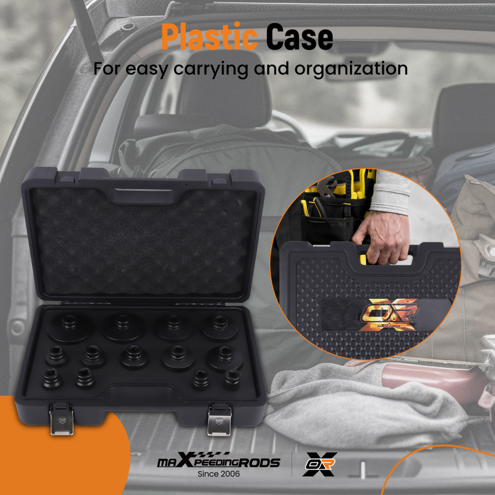 13PC Special Socket Set For Grooved Nuts Internal Teeth 18-80mm 1/2DR Lock Nuts