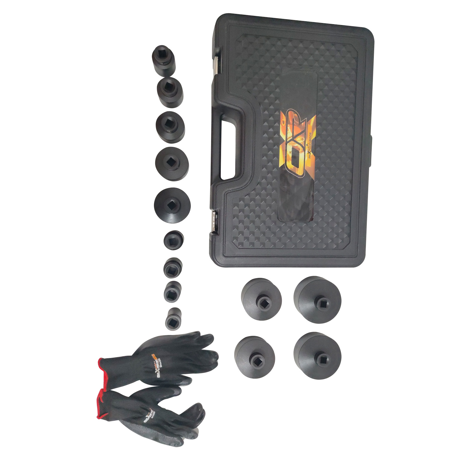 13pc Grooved Locknut Socket Set 1/2 dr. Internal Teeth 18 - 80mm 60mm Long Deep