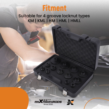 13PC Special Socket Set For Grooved Nuts Internal Teeth 18-80mm 1/2DR Lock Nuts