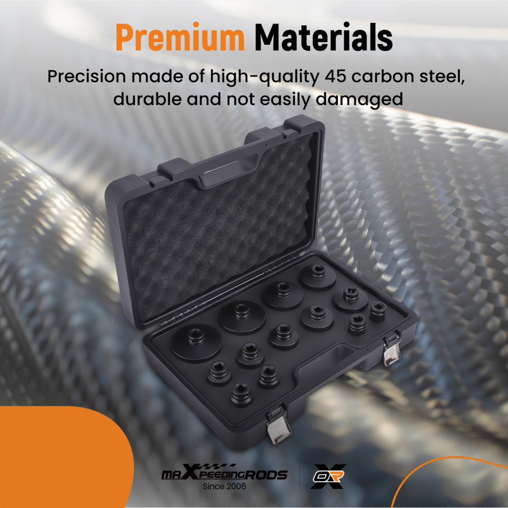 13PC Special Socket Set For Grooved Nuts Internal Teeth 18-80mm 1/2DR Lock Nuts