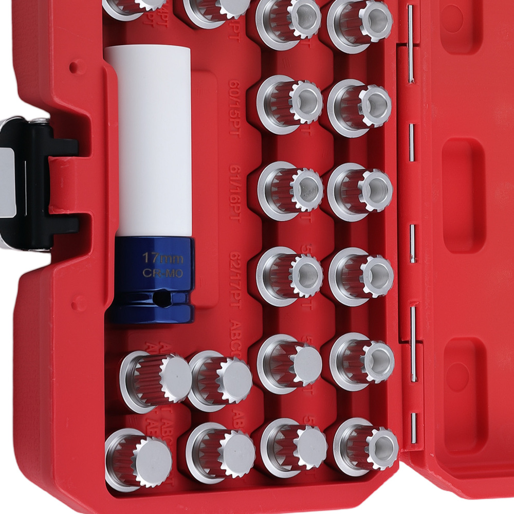 Locking Wheel Bolt Nut Removal Kit Security Key Tool compatible para Vw Audi Seat Skoda