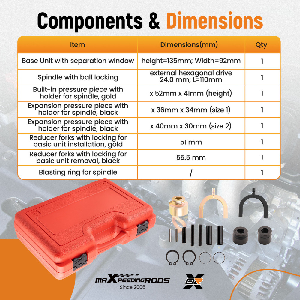 Front Axle Ball Joint Extractor Set Puller Remover Installer Tool 6pcs compatible for VW T4