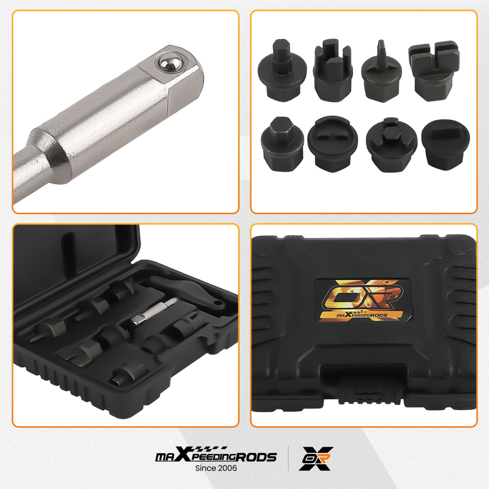 9pcs Oil Drain Plug Wrench Drain Plug Removal Kit compatible for Audi VW Ford