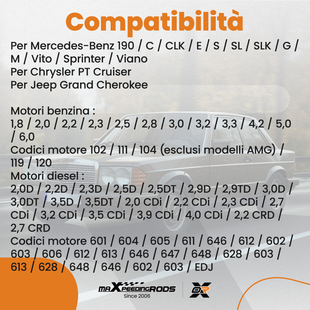 Kit Bloccaggio Albero compatibile per Mercedes CLK E S SL 1.8-6.0L 601589024000 8933
