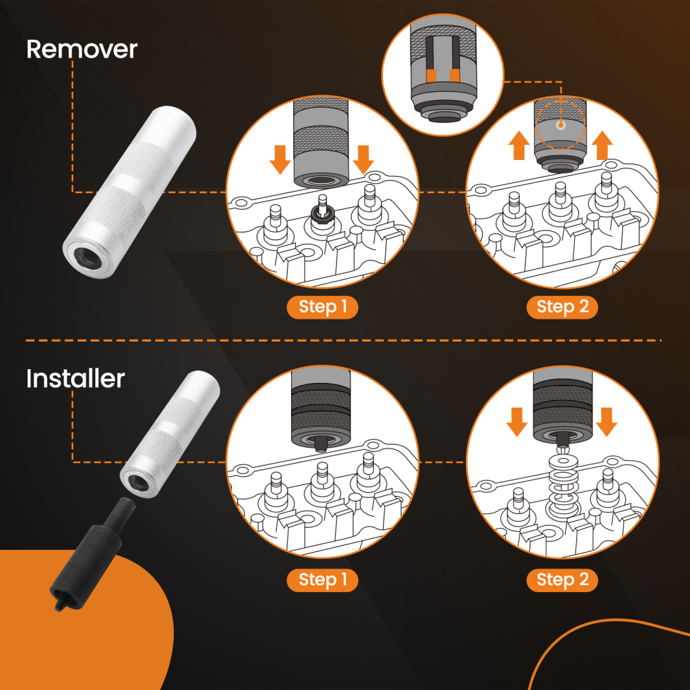 Valve Keeper Remover Installer Kit 4.5-7mm compatible for Toyota 4 Cylinder compatible for Chrysler