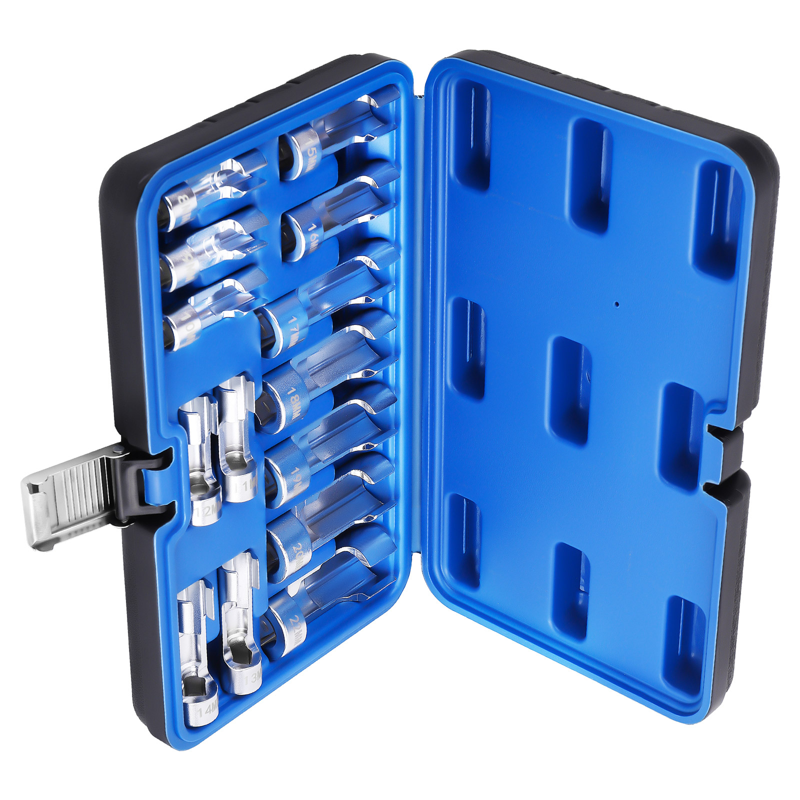 3/8 1/2 Drive Diesel Injector Fuel Line Socket Wrench Set Metric 8-22mm Flare