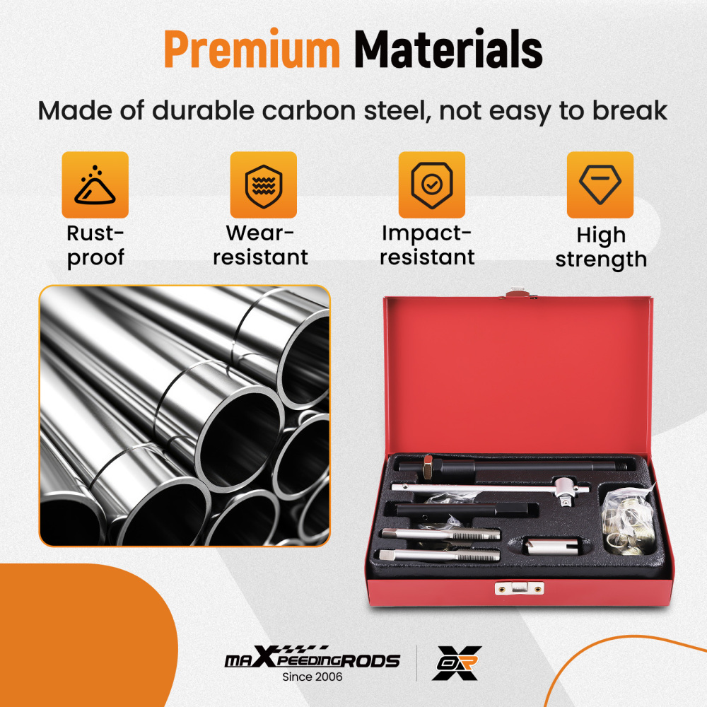 26x Spark Plug Thread Repair Kit Rethreading Tool Kit for Car/Truck/Lawn Mower