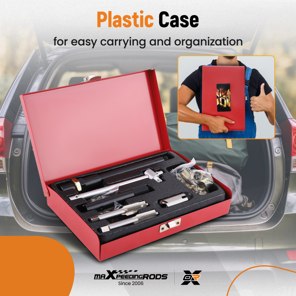 26x Spark Plug Thread Repair Kit Rethreading Tool Kit for Car/Truck/Lawn Mower