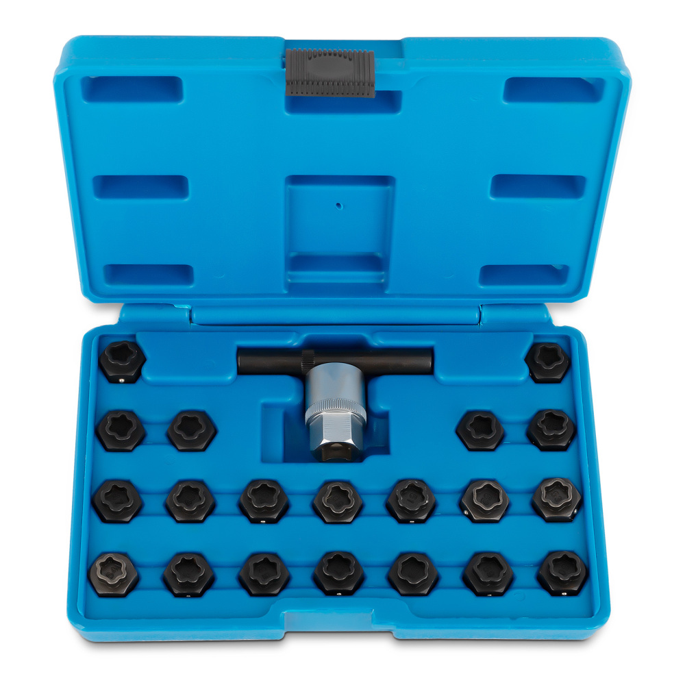 22 Pack Locking Lug Nut Removal Key Wheel Lock Removal Toolfor compatible for BMW Universal