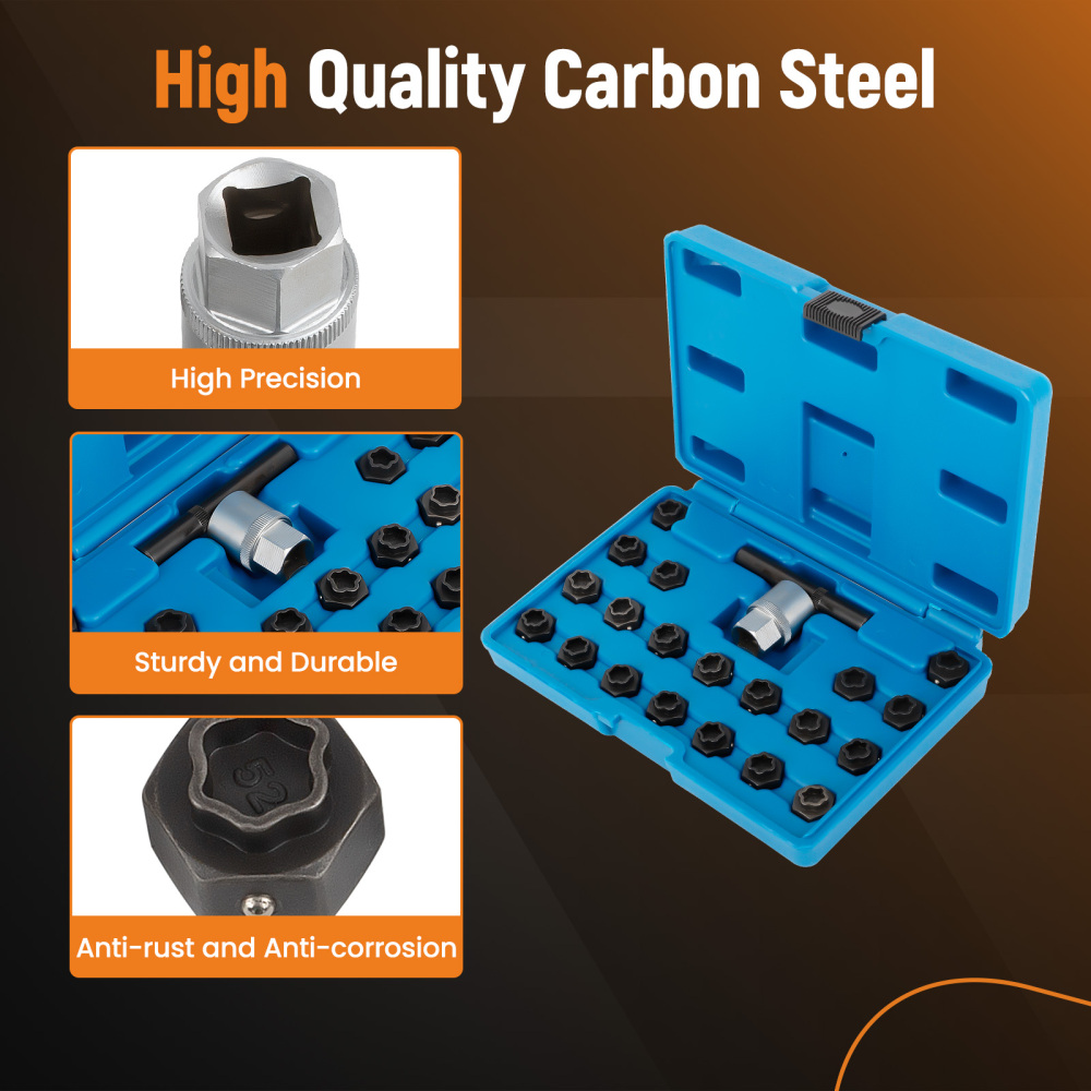 22 Pack Locking Lug Nut Removal Key Wheel Lock Removal Toolfor compatible for BMW Universal