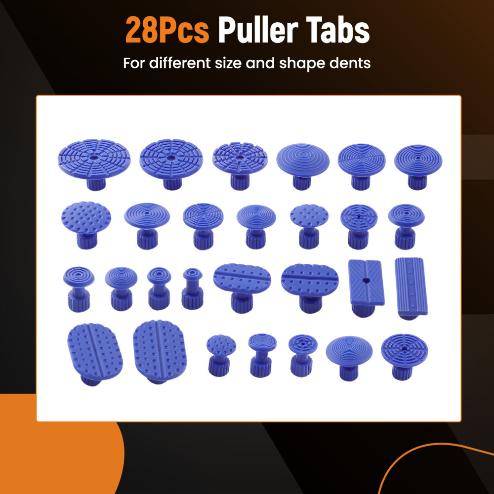 Dent Repair Tool With Slide Rubber Hammer T Bar Dent Puller Blue Puller Tabs