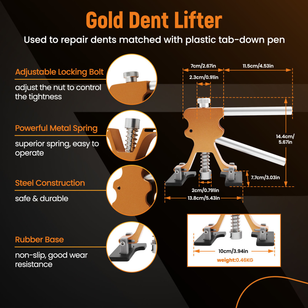 Auto Body Dent Repair Kit Car Dent Puller with Golden Dent Puller for Auto Body