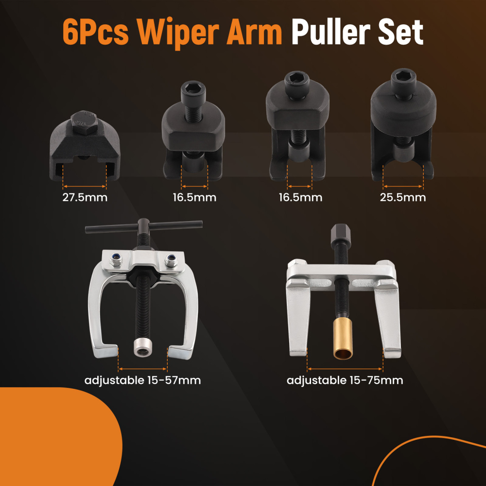 6pc Wiper Arm Puller Removal Universal Set compatible for Audi Porsche BMW Ford VW Honda