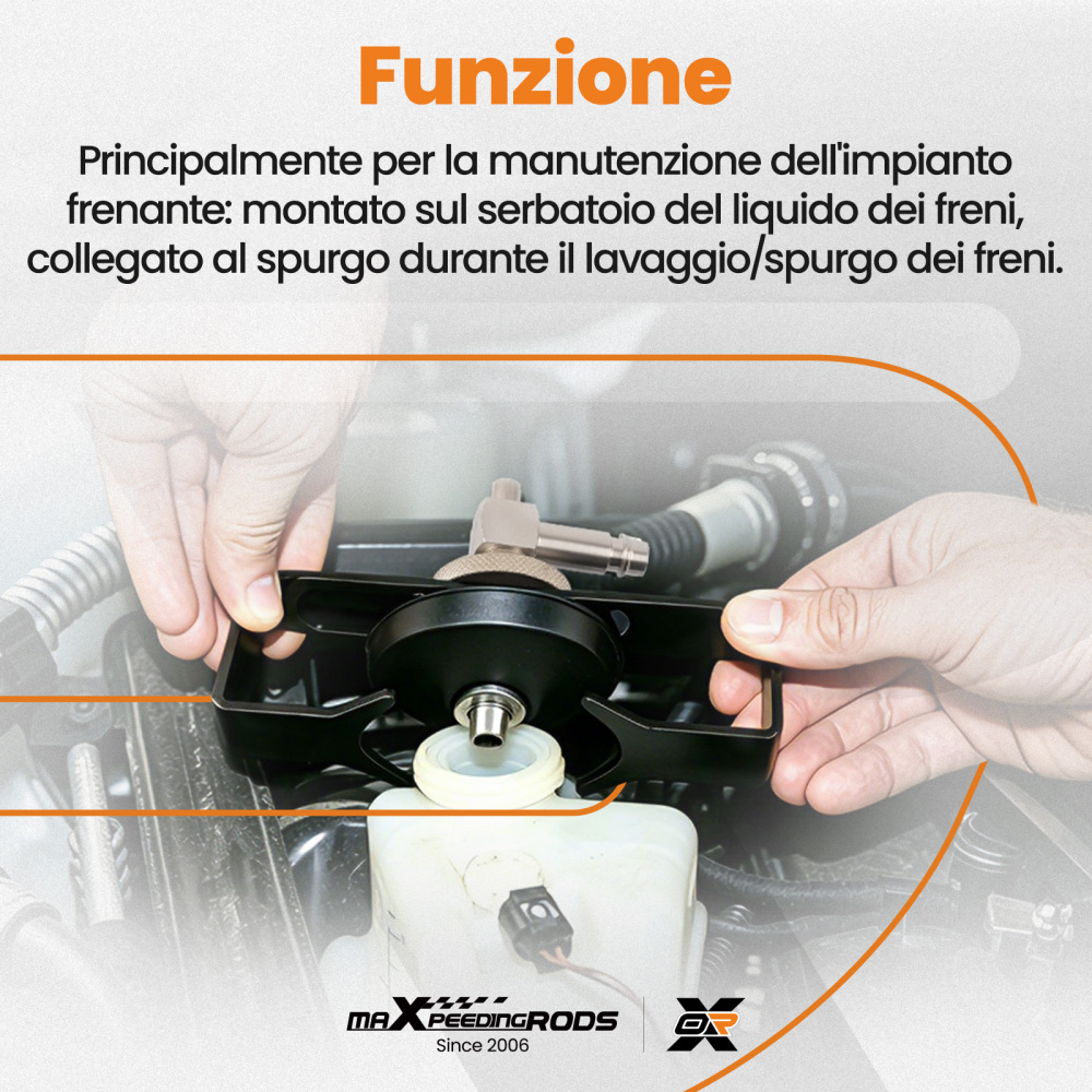 Adattatore 28-70mm Spurgo Freni Universale Acciaio Angolato 3,5 bar 90°