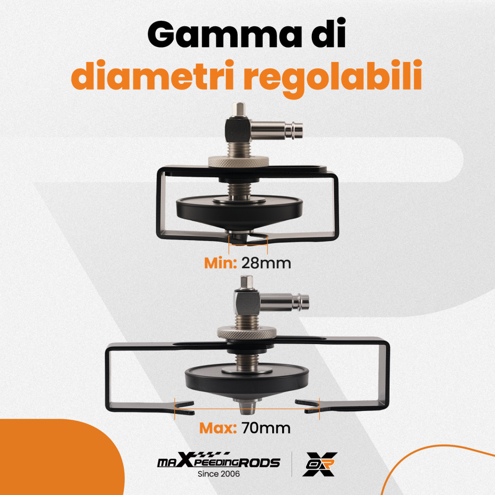 Adattatore 28-70mm Spurgo Freni Universale Acciaio Angolato 3,5 bar 90°