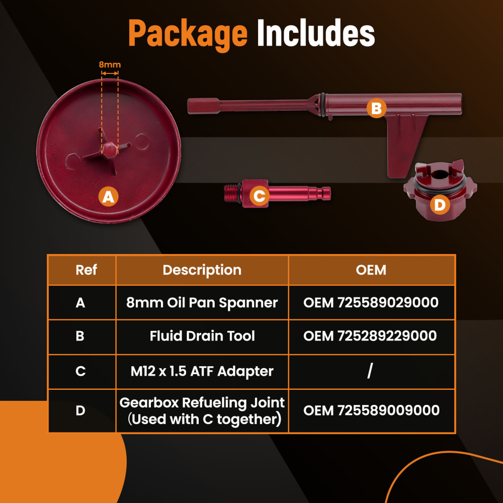 Transmission Oil Filling Adapter Tool compatible for Mercedes Benz 725.0 9 C-Class E-Class