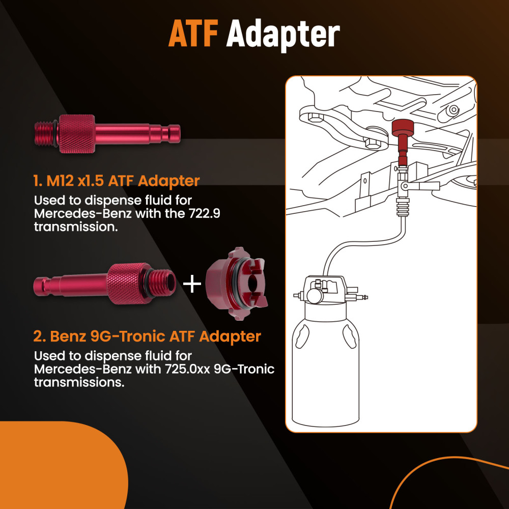 Transmission Oil Filling Adapter Tool compatible for Mercedes Benz 725.0 9 C-Class E-Class
