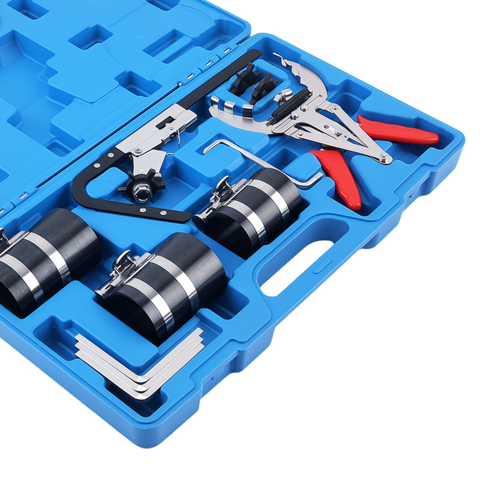 11PcsPiston Ring Service Kit Compressor Pliers Groove Cleaner Engine Tool Set