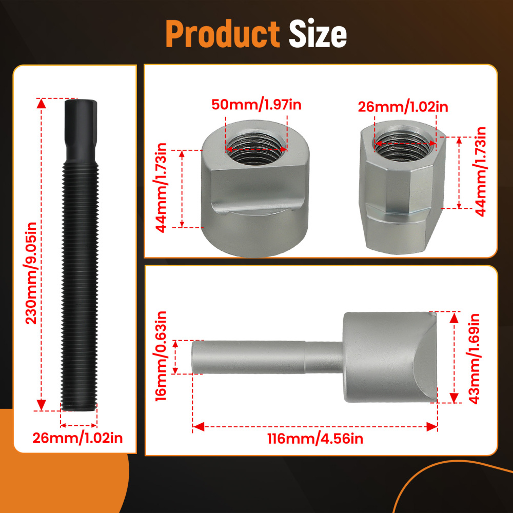 4pcs Dual Wheel Separator One-Piece Pusher Wheel Hub Removal Tool Kit Steel