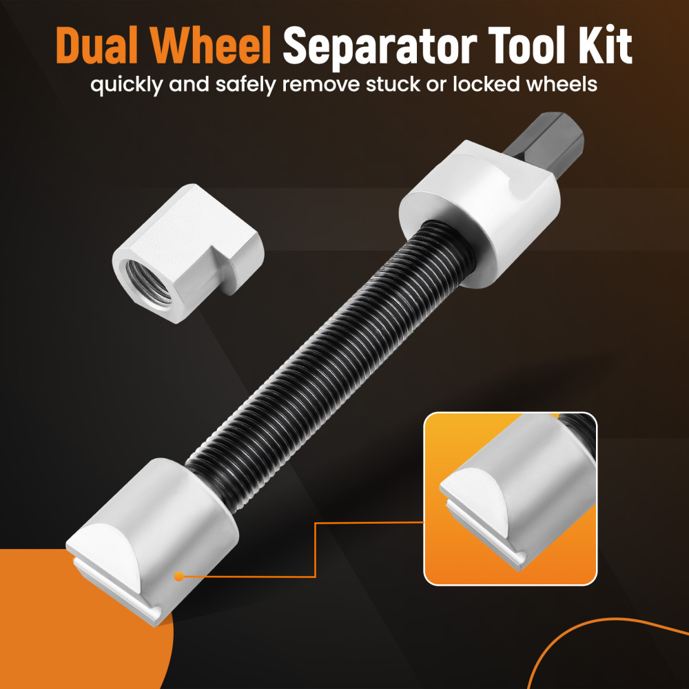 4pcs Dual Wheel Separator One-Piece Pusher Wheel Hub Removal Tool Kit Steel